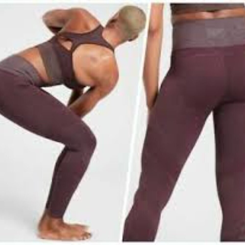 Athleta Twilight Metallic Tight/Leggings 2.0 Antique Burgundy Women's Size M